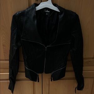 Lulu's Sleek Black Leather Jacket